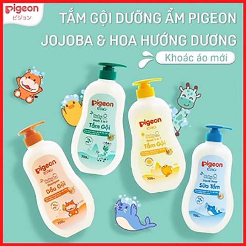 Sữa Tắm gội Pigeon 2in1 Giữ Ẩm, Dưỡng Da Cho Da bé Luôn Mềm Mại