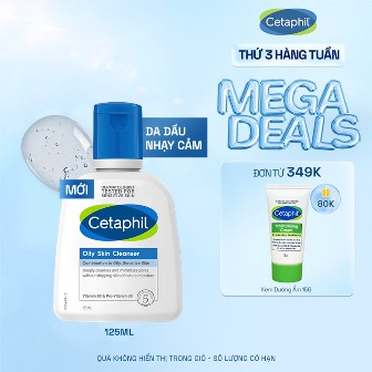 Sữa rửa mặt dịu lành cho da dầu nhạy cảm CETAPHIL OILY SKIN CLEANSER 125ML