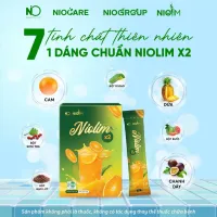 Mẫu mới Nio Slim X2 công dụng giảm mỡ bụng hiệu quả hộp 15 gói đã kèm detox trong túi siro cam
